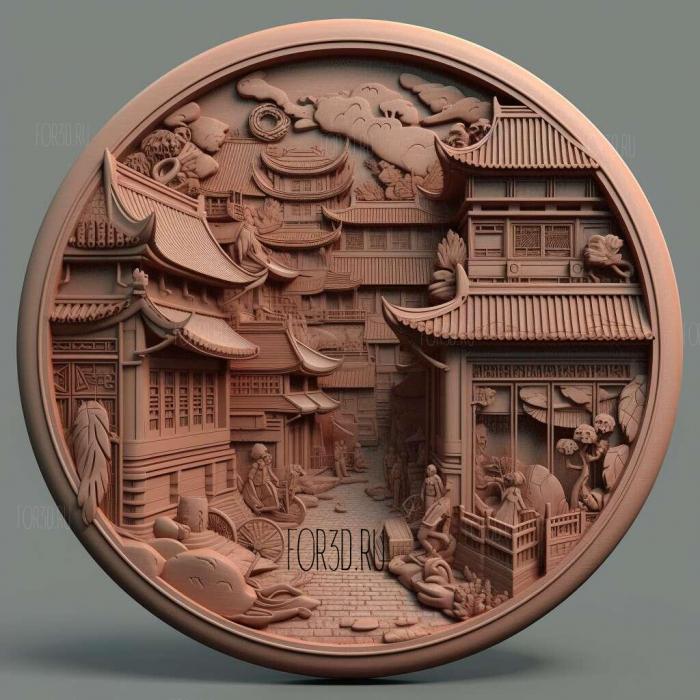 Chinatown 3 stl model for CNC